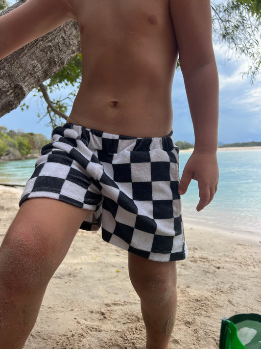 TERRY CHECKERBOARD SHORTS