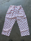 Checkerboard pants pink
