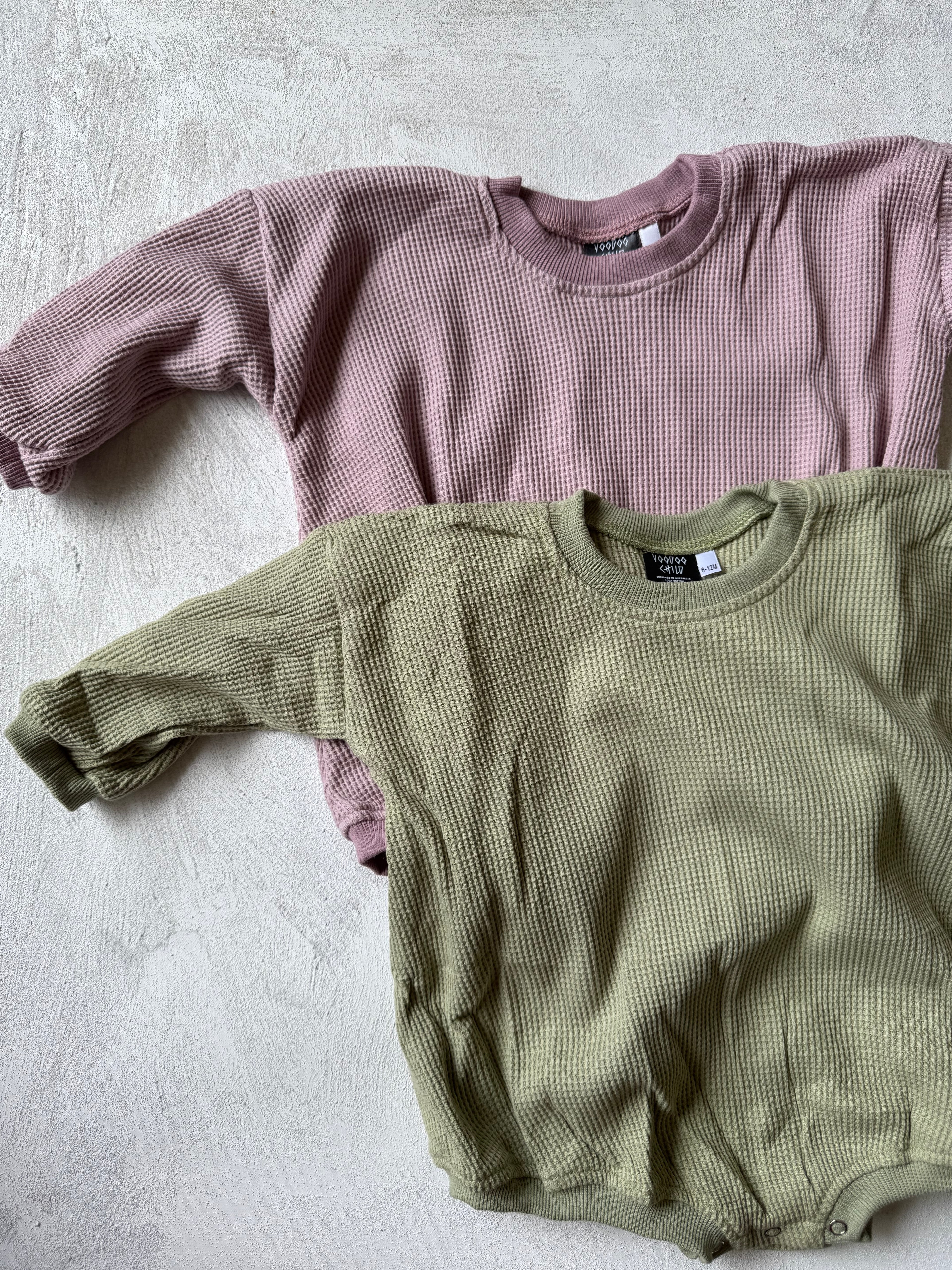 WAFFLE COTTON ROMPERS