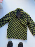 size 6 green plaid fleece jumper
