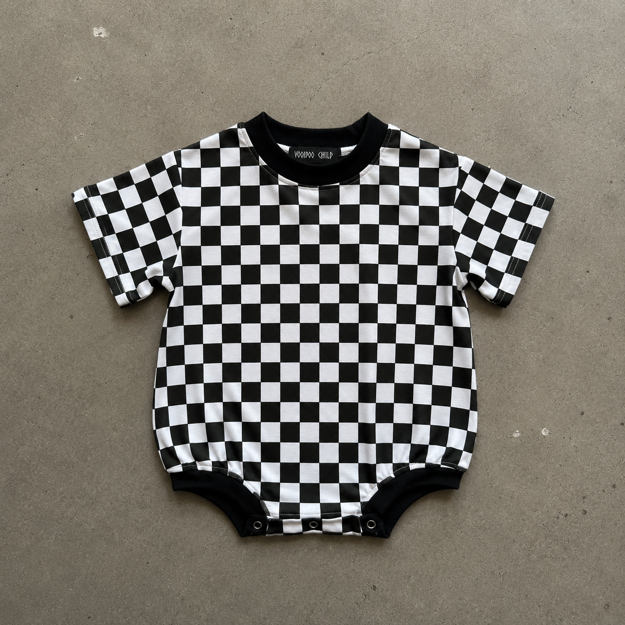 CHECKERBOARD ROMPER
