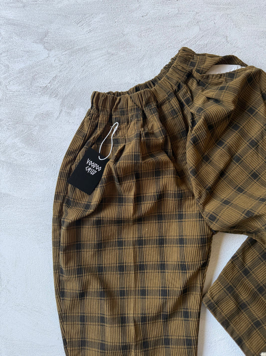 Plaid pants mustard