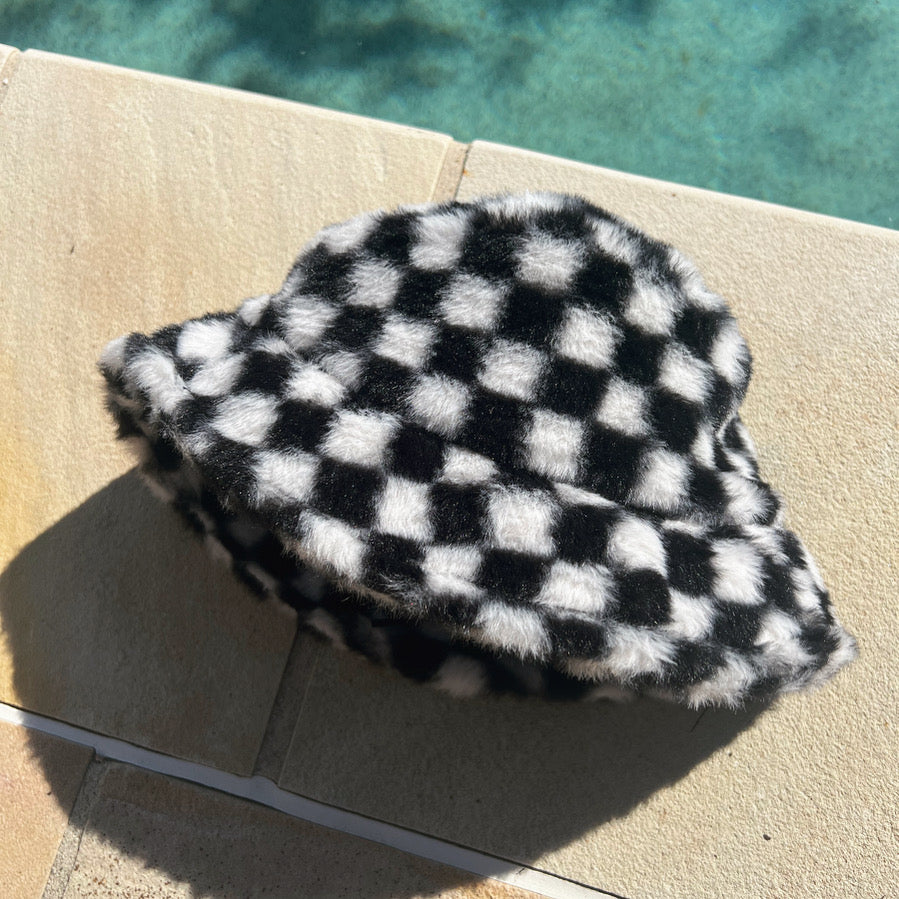 CHECKERBOARD FUR HAT