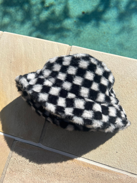 CHECKERBOARD FUR HAT