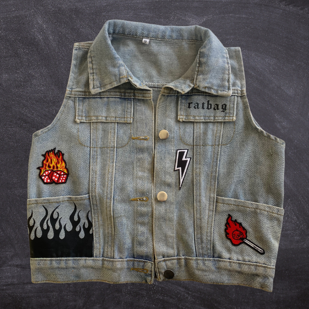 PERSONALISED DENIM RATBAG VEST