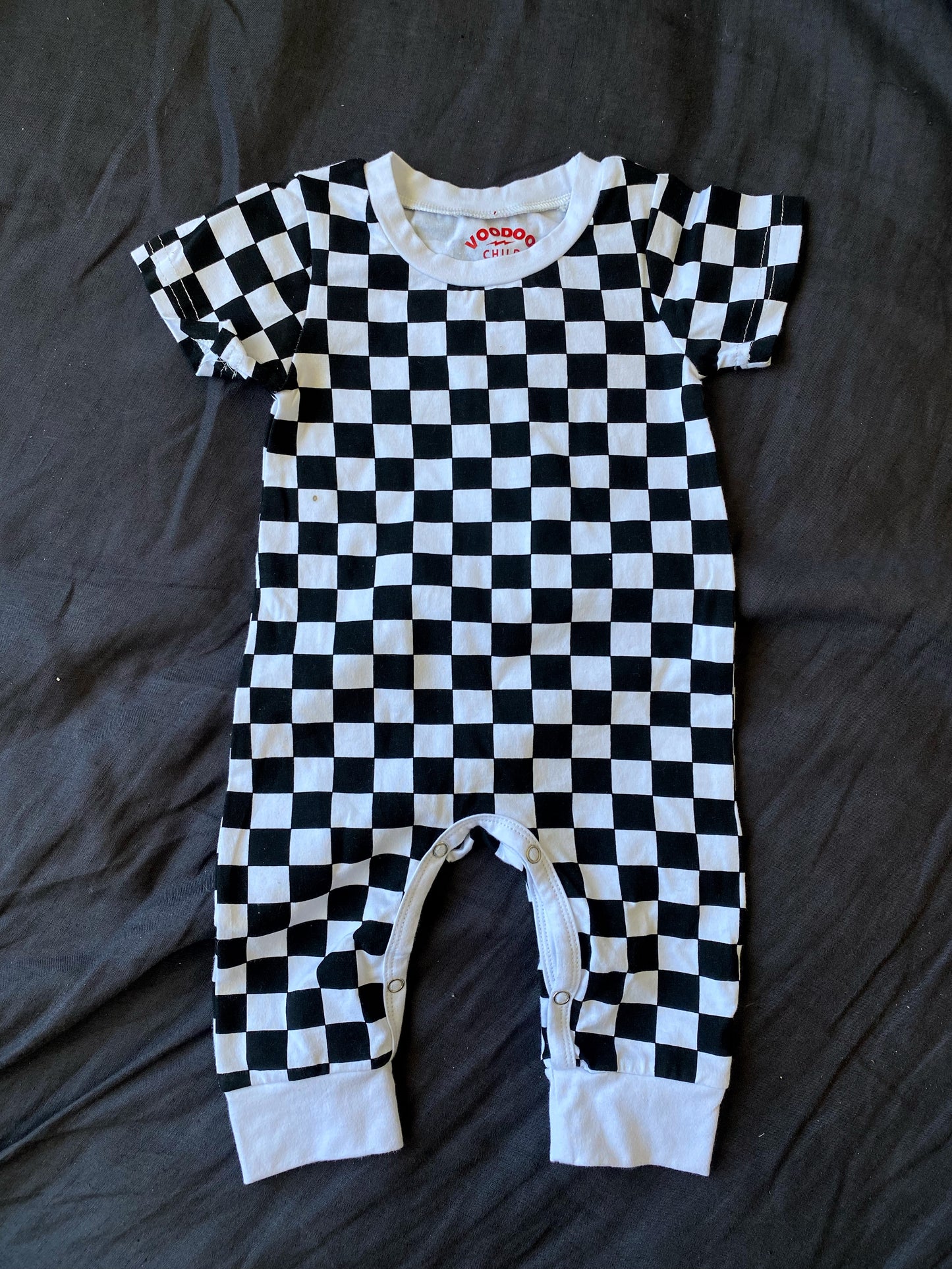 CHECKERBOARD ROMPER