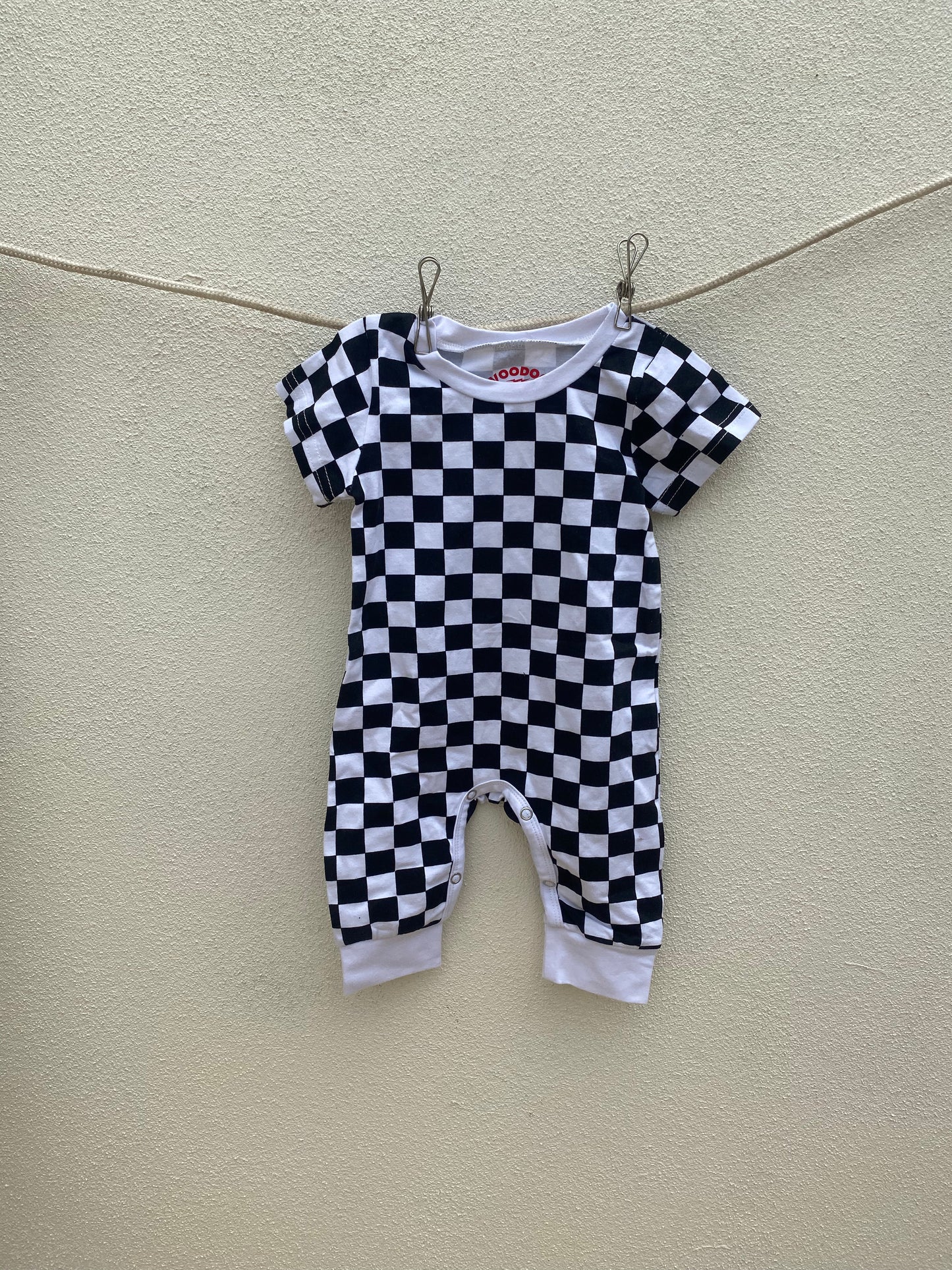 CHECKERBOARD ROMPER