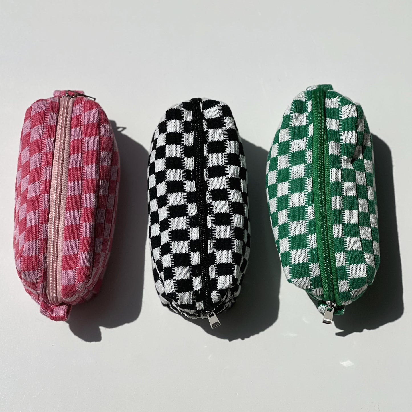 WOVEN CHECKERBOARD PENCIL CASE